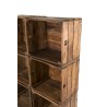 NORA - Meuble de rangement 6 caisses marron bois Mahogany