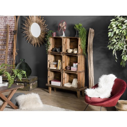NORA Storage Unit - 6 Brown Wooden Crates - Vintage Spirit