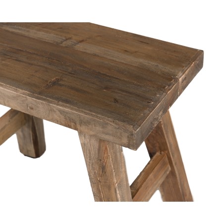 NORA - Set of 3 Nesting Benches Mahogany Wood - Vintage Style