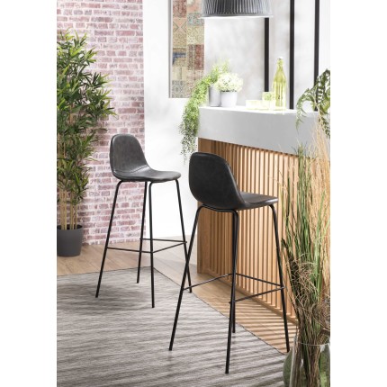 Lot de 2 tabourets de bar John noir 80cm