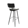 TOM Set of 2 James Bar Stools - Black, Seat Height 80 cm