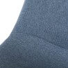 Lot de 2 chaises TOM - Tissu bleu - Pieds métal noirs