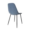 Lot de 2 chaises TOM - Tissu bleu - Pieds métal noirs