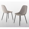 TOM - Set of 2 Ecru White Fabric Chairs