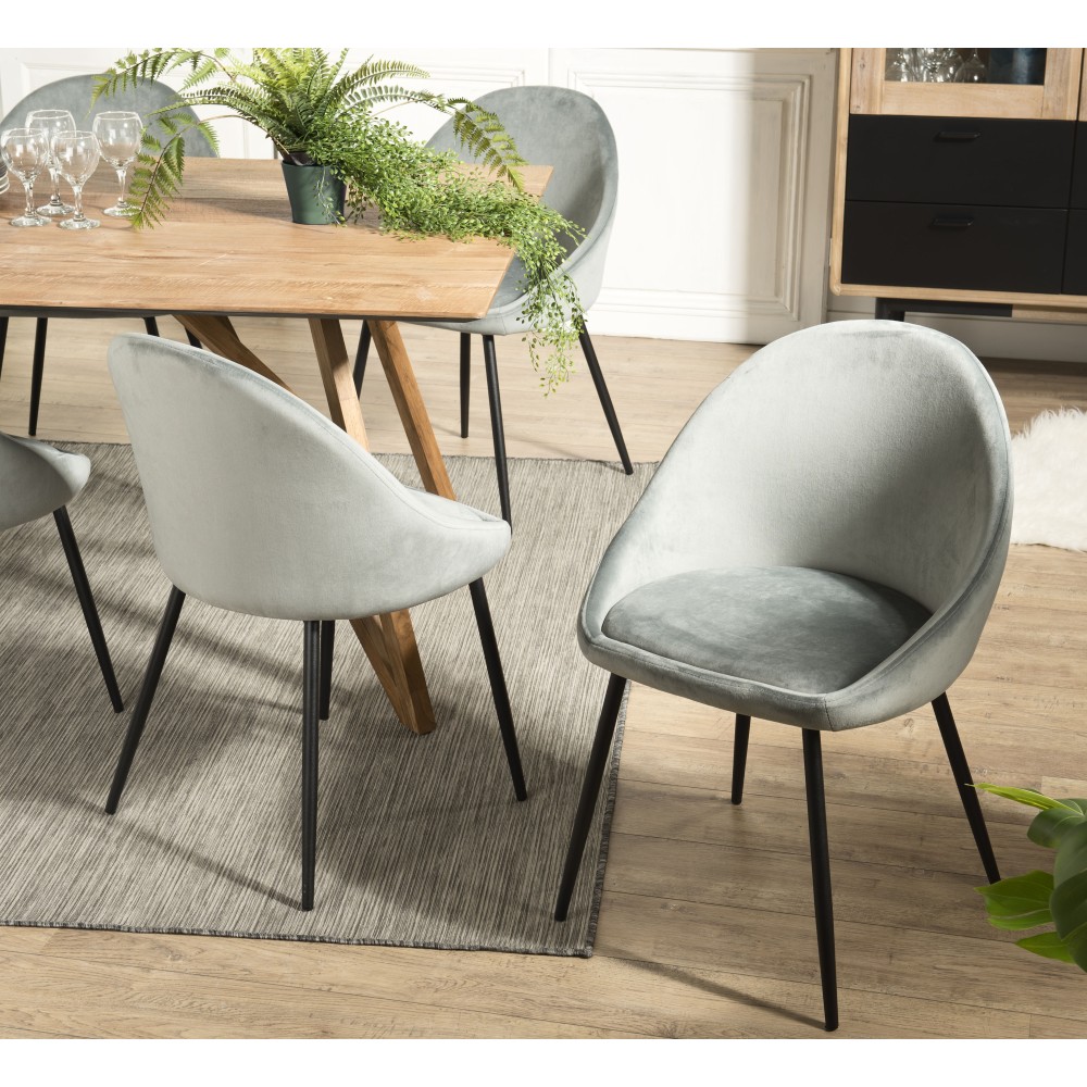Lot 2 chaises velours vert jade Lot 2 chaises velours vert jade