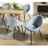 Lot 2 chaises velours bleu TOM métal noir