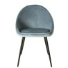 Lot 2 chaises velours bleu TOM métal noir