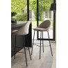 TOM - Set of 2 Beige Suede Bar Stools | 80 cm Seat Height