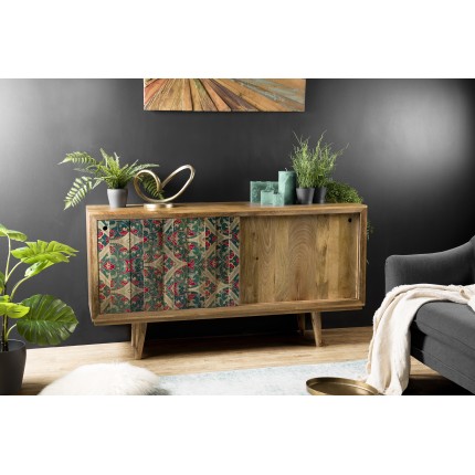 INDRA Natural Mango Wood Buffet 160x45cm with 2 Sliding Doors