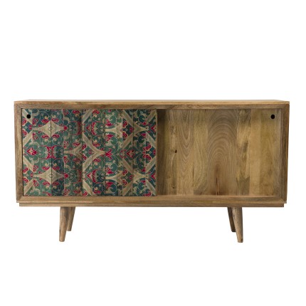 INDRA Natural Mango Wood Buffet 160x45cm with 2 Sliding Doors