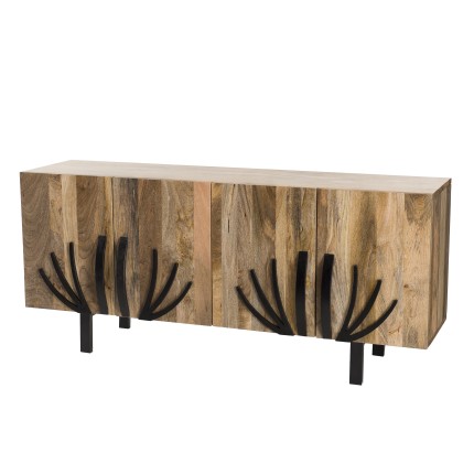 Buffet INDRA bois Manguier 177x45cm 4 portes