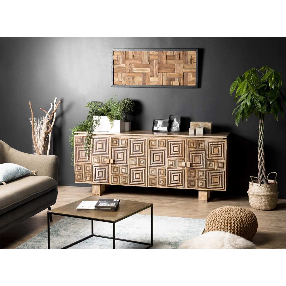 Buffet bois Manguier INDRA 177x45cm 4 portes Buffet bois Manguier INDRA 177x45cm 4 portes