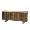 INDRA Mango Wood Sideboard 177x45cm - Black Goa Motifs