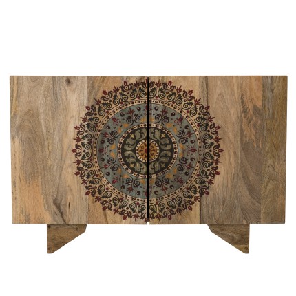 INDRA Mango Wood Sideboard 83x45cm 2 Doors 2 Shelves - Colombo