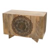 Buffet bois Manguier INDRA 83x45cm 2 portes 2 étagères