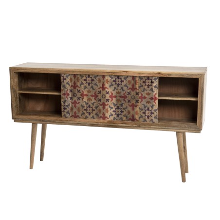 INDRA Mango Wood Console Table 160x35cm - 2 Sliding Doors 1 Shelf