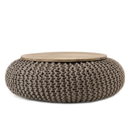 INDRA - Round Side Table 80x80cm Mango Wood Top