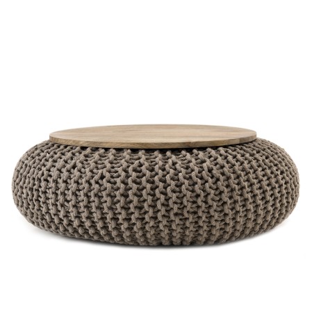 INDRA - Round Side Table 80x80cm Mango Wood Top