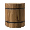 SAM - Round Wooden Side Table 40x40cm Recycled Teak Black Metal