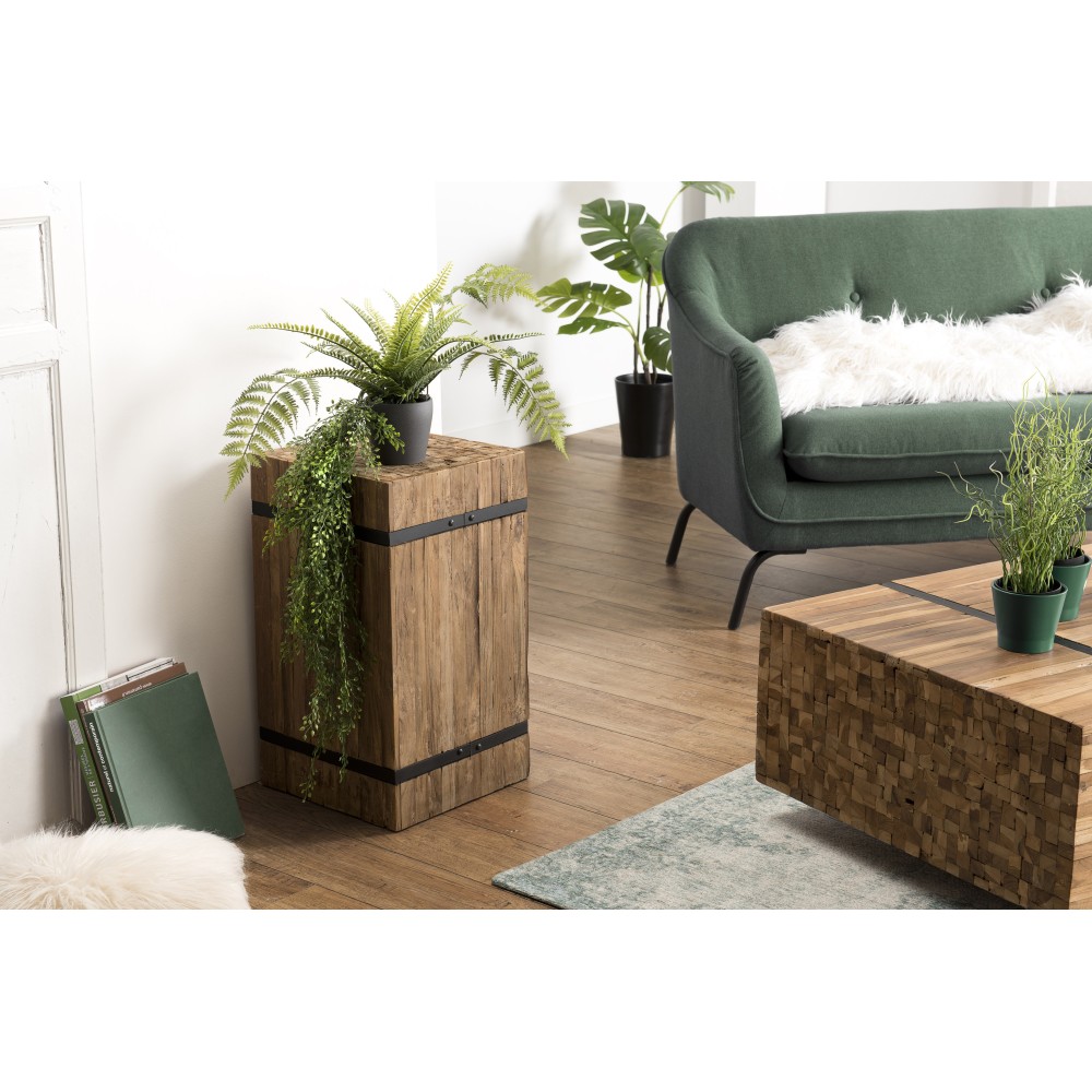 Table d'appoint carrée SAM en bois de teck recyclé