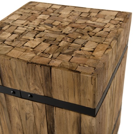 SAM Square Side Table 'S' 34x34cm Recycled Teak Wood