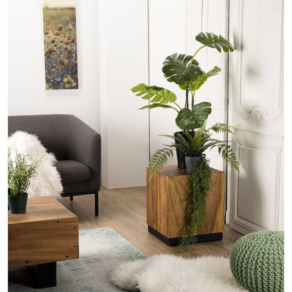 Table d'appoint carrée SAM bois Suar 38x38cm Table d'appoint carrée SAM bois Suar 38x38cm
