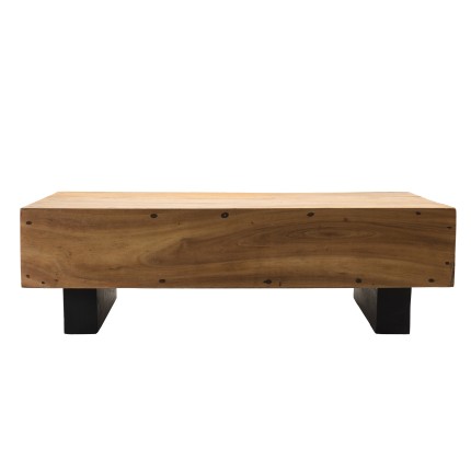 SAM Beam Coffee Table 120x60cm Suar Wood with Black Legs