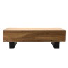Table basse poutres SAM 120x60cm bois Suar pieds noirs