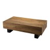 Table basse poutres SAM 120x60cm bois Suar pieds noirs