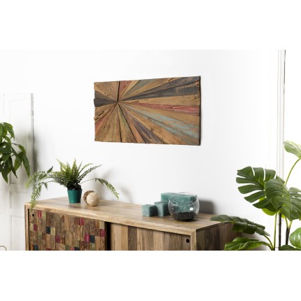 Décoration murale rectangulaire SAM 100x40cm bois Teck recyclé