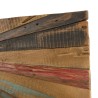 SAM - Rectangular Wall Decoration 100x40cm Multicoloured Recycled Teak Wood