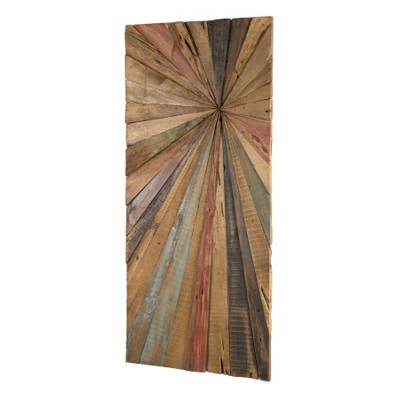 SAM - Rectangular Wall Decoration 100x40cm Multicoloured Recycled Teak Wood