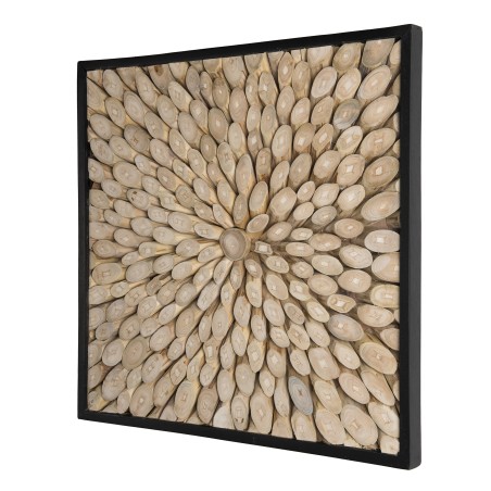Décoration murale carrée SAM branches bois Teck 60x60cm
