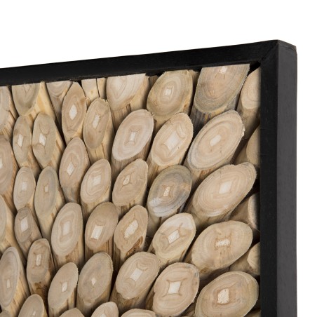 SAM - Square Wall Decoration 60x60cm Natural Teak Wood Branches