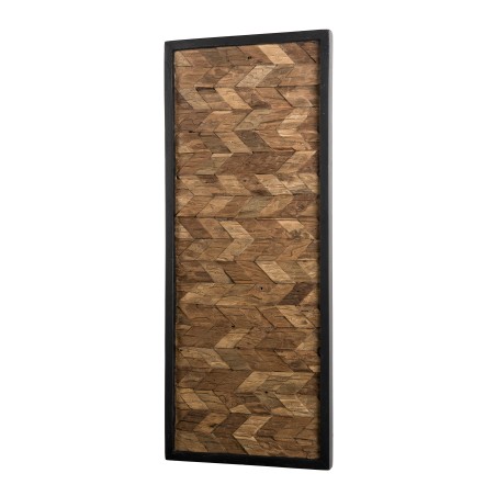 SAM - Rectangular Wooden Wall Decoration - Teak Mosaic Zig-Zag