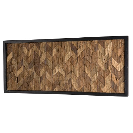 SAM - Rectangular Wooden Wall Decoration - Teak Mosaic Zig-Zag