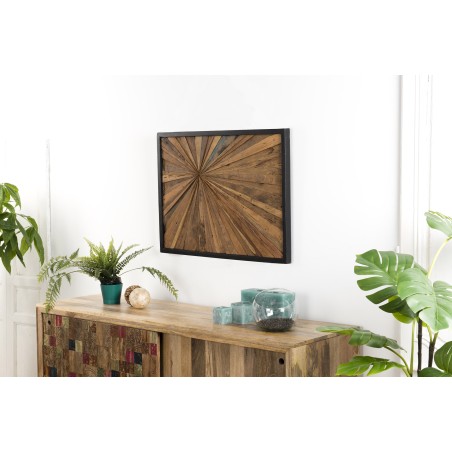SAM - Rectangular Wall Decoration in Natural Recycled Teak