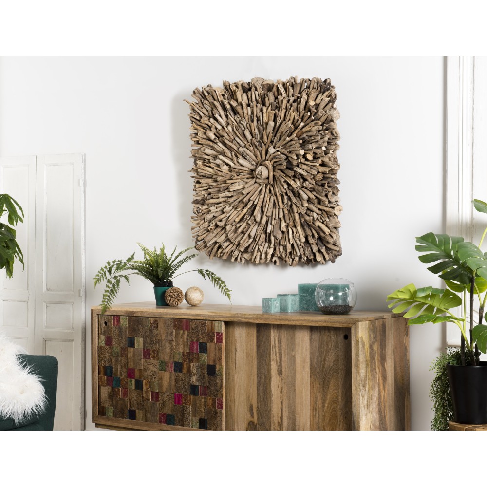 SAM - Square Wall Decoration 90x90cm Driftwood