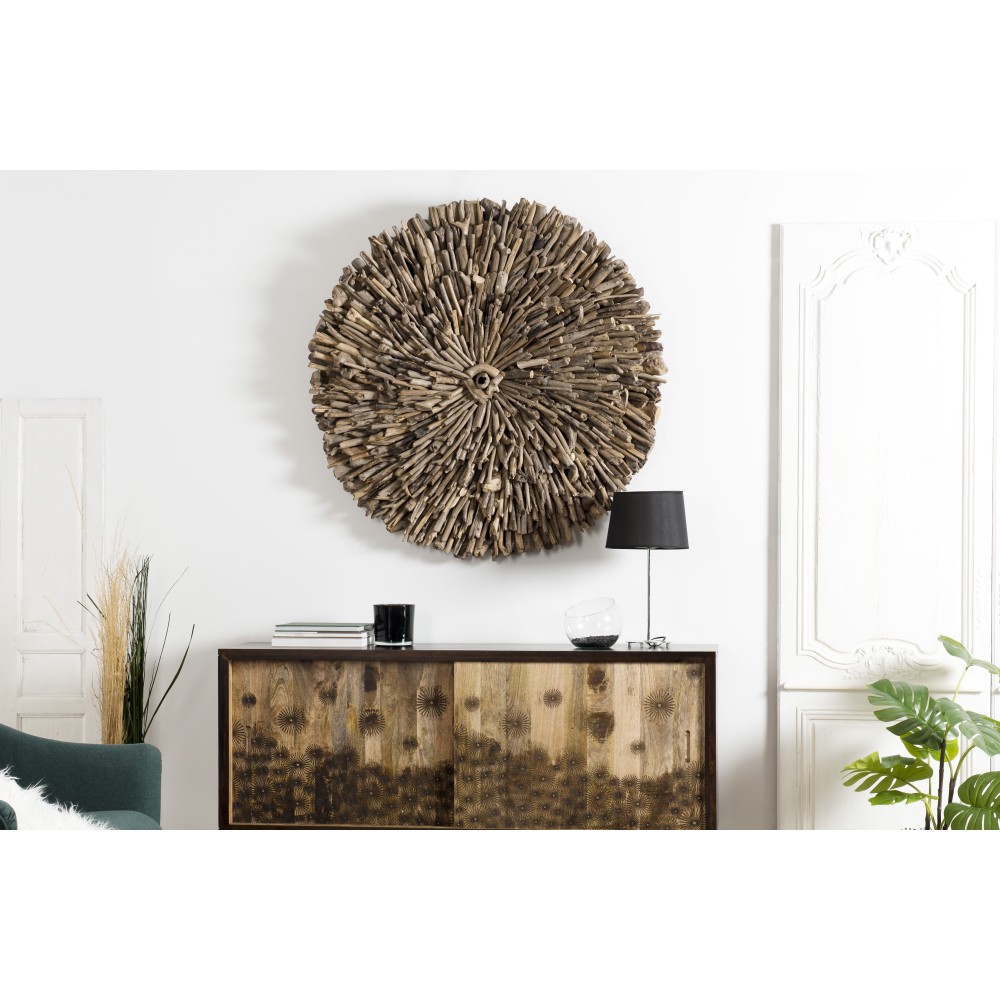 SAM - Round Wall Decoration 120x120cm Driftwood