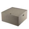 Table basse de jardin carrée HECTOR 68x68 cm béton