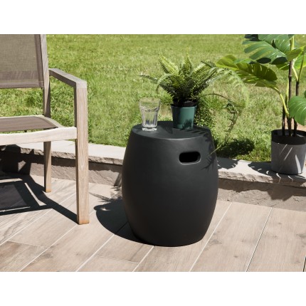 HECTOR Round Concrete Garden Side Table 43x43 cm Black