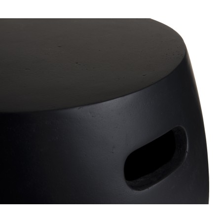 Table d'appoint de jardin ronde HECTOR en béton noir 43x43 cm