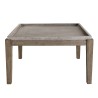 HECTOR - Square Concrete Garden Coffee Table 83x83 cm with Acacia Wood Legs