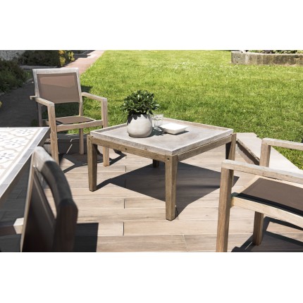 Table basse de jardin carrée HECTOR en béton 83x83 cm