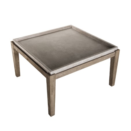 Table basse de jardin carrée HECTOR en béton 83x83 cm