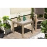 Table d'appoint de jardin HECTOR en béton et bois Acacia