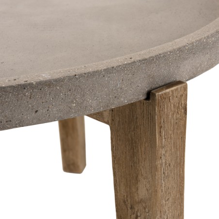 Table basse de jardin ronde béton HECTOR 81x81 cm
