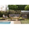KIM Teak Wood Garden Furniture Set: 3-Seater Sofa, Armchairs, Coffee Table