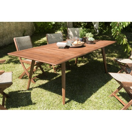 Table de jardin VICTOIRE - Bois Acacia extensible 180/240x100x75 cm
