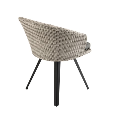 Chaise de jardin VICK en rotin synthétique gris